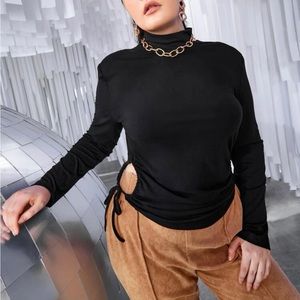 Black shirt with keyhole on sides